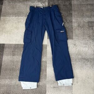 Burton Womens Blue Cargo Snowboard Ski Pants Insulated Waterproof Size Large